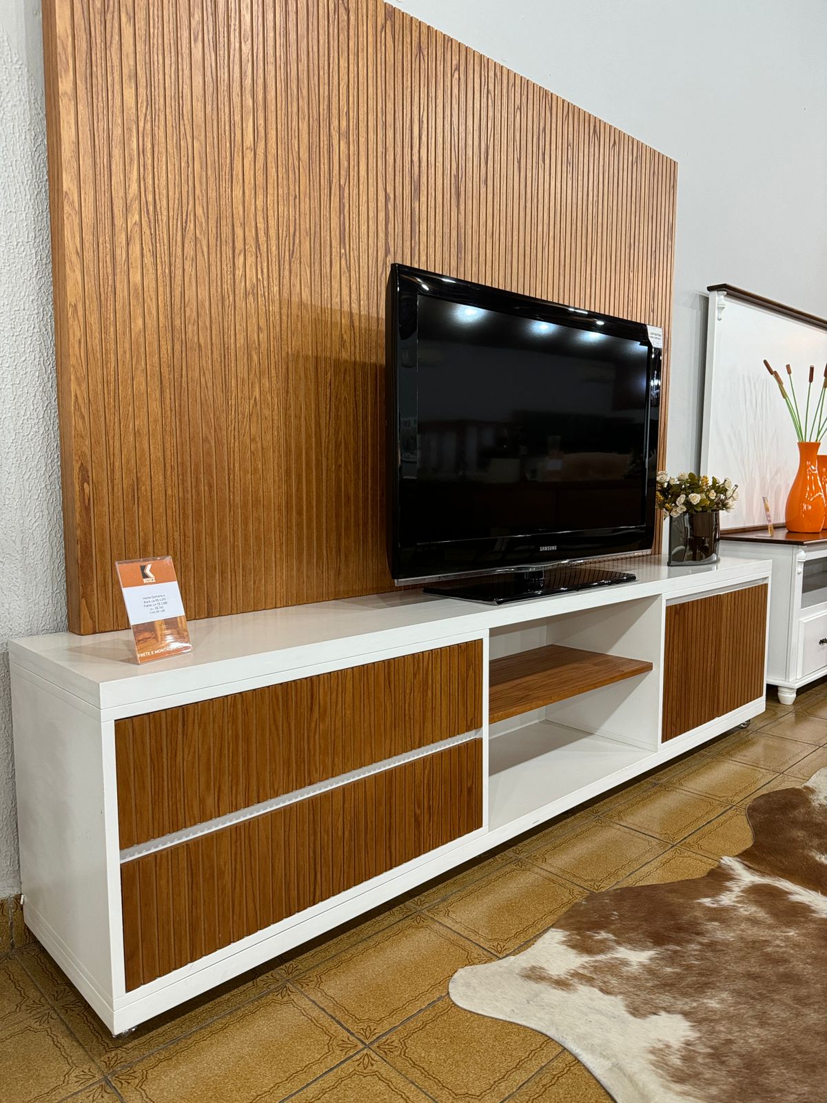 Home Milano Madeira Maciça Cinamomo/Branco 187 cm x 220 cm x 39 cm