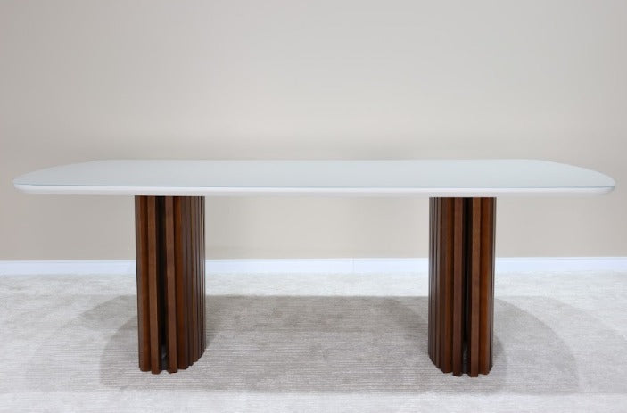 MESA DONNA TAMPO VIDRO BRANCO