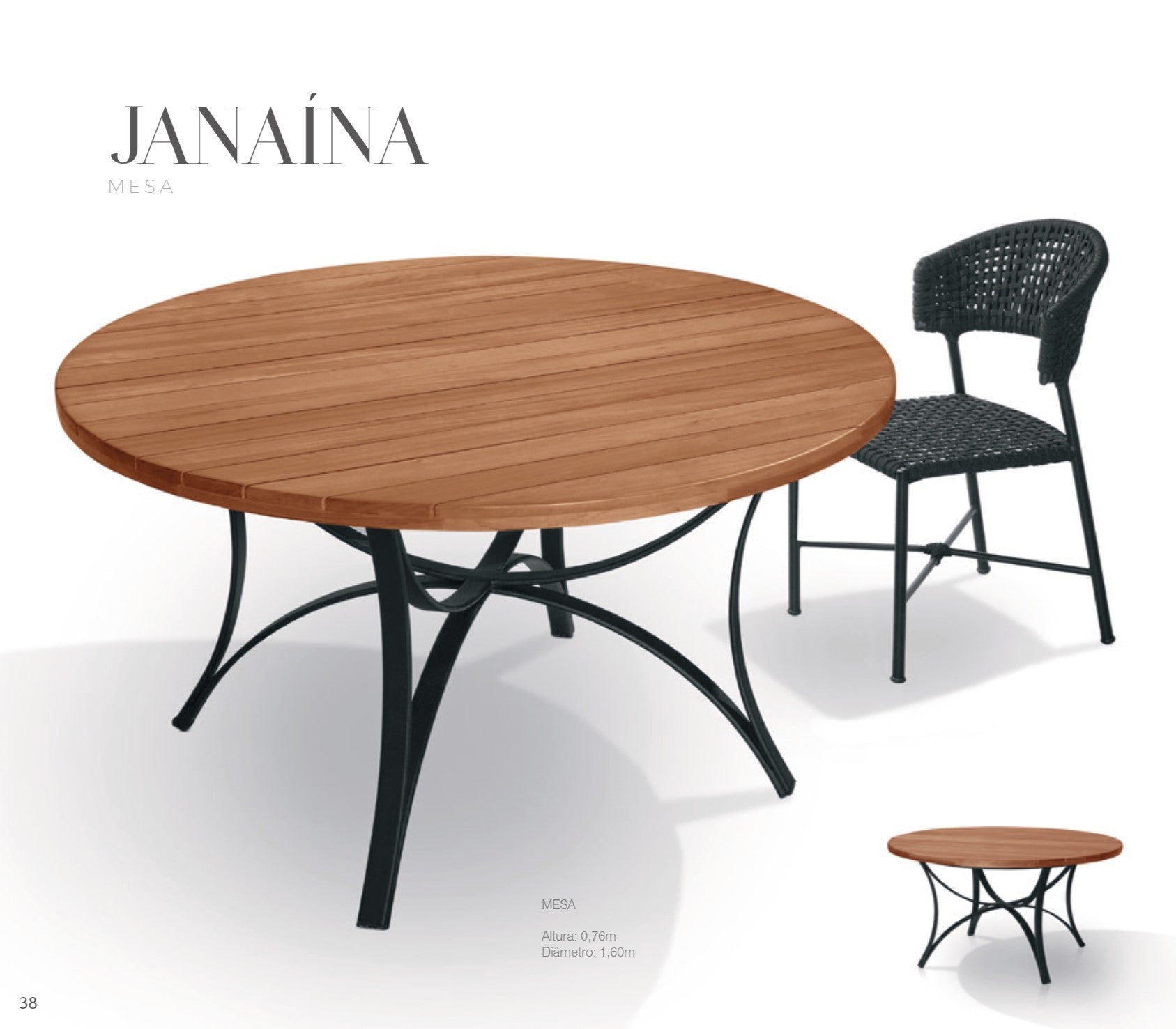 MESA REDONDA JANAINA 1,60 EUCALIPTO