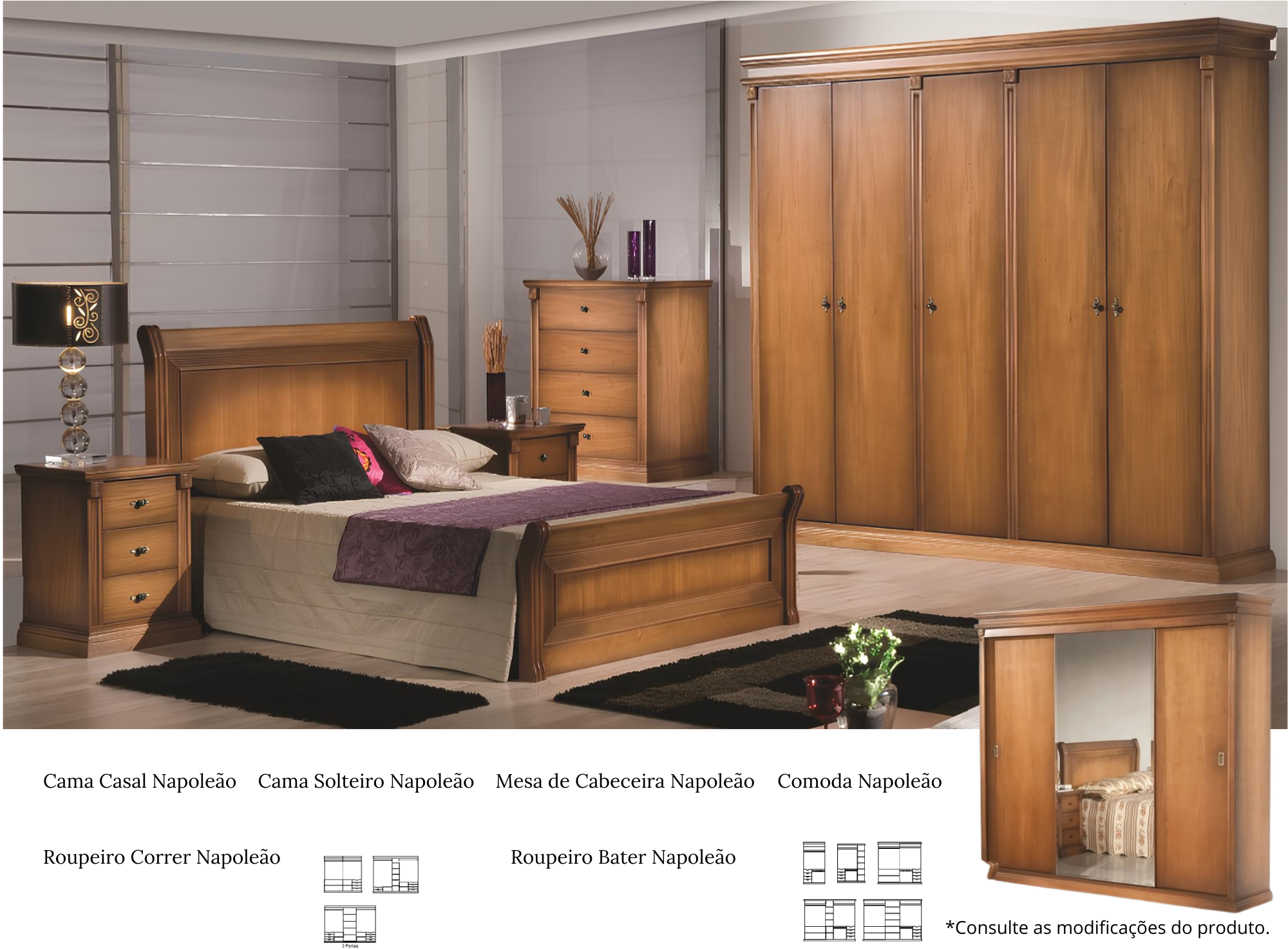 Cama Casal Madeira Maciça Napoleão Mel Envelhecido